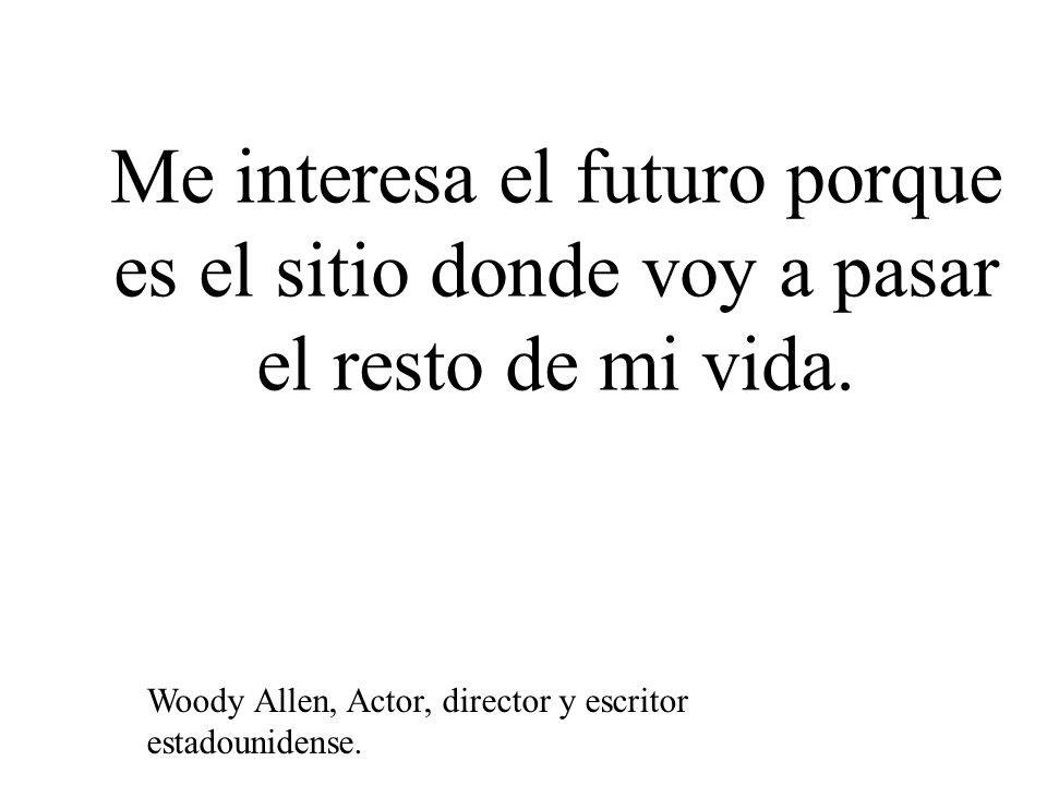 Me interesa el futuro porque es el sitio donde voy a pasar el resto de mi vida.