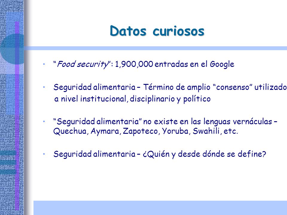 Datos curiosos Food security : 1,900,000 entradas en el Google