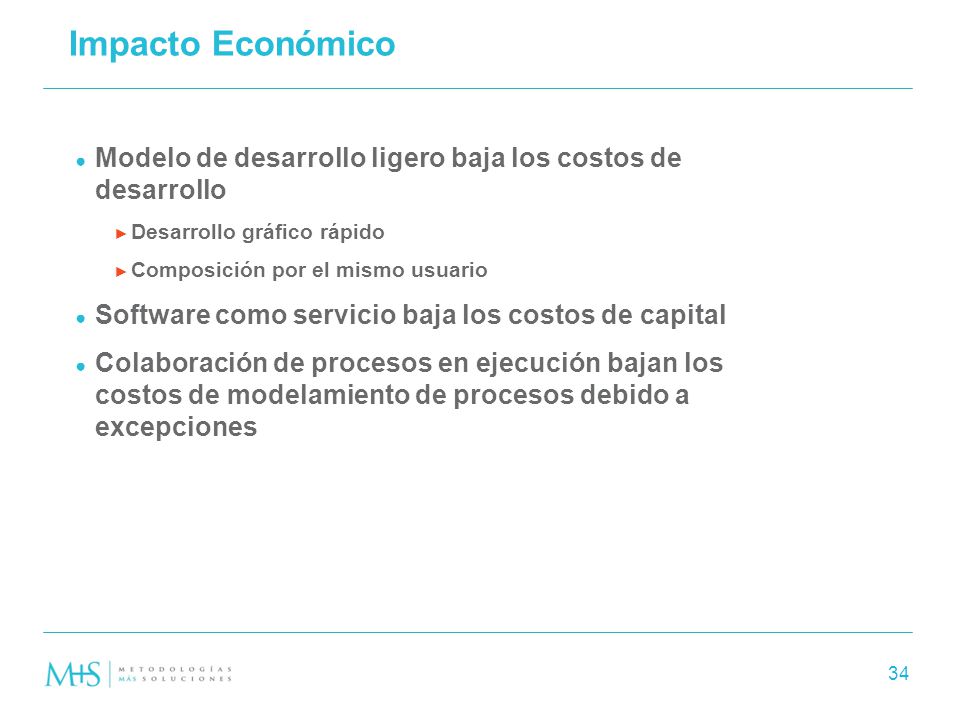 Impacto Económico Modelo de desarrollo ligero baja los costos de desarrollo. Desarrollo gráfico rápido.