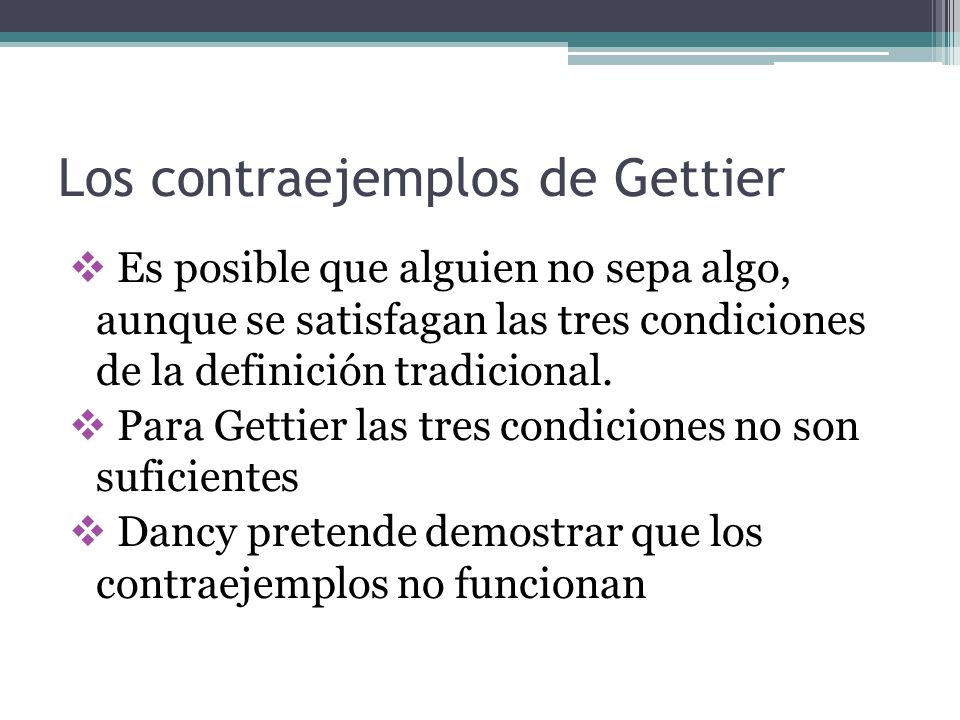 Los contraejemplos de Gettier