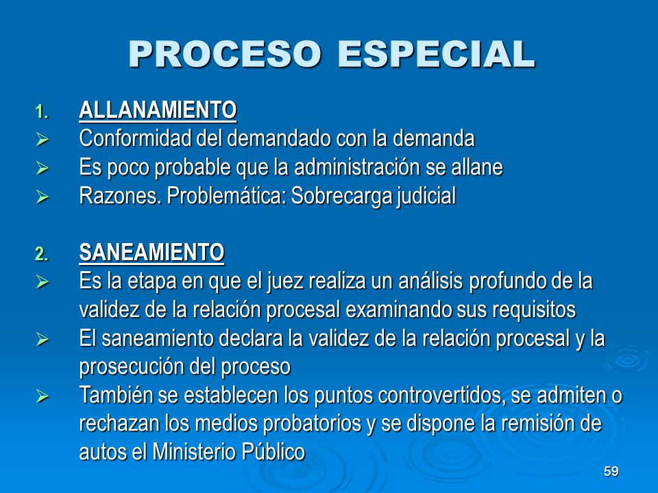 PROCESO ESPECIAL ALLANAMIENTO Conformidad del demandado con la demanda