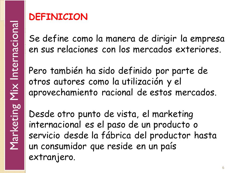 Marketing Mix Internacional