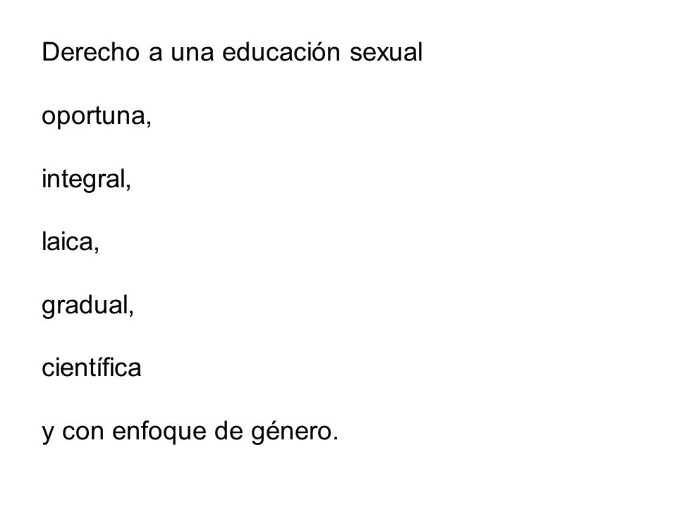 Derecho a una educación sexual
