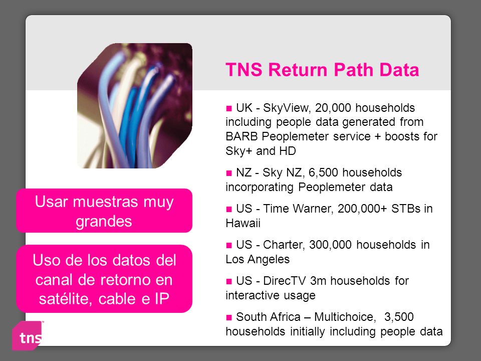 TNS Return Path Data Usar muestras muy grandes