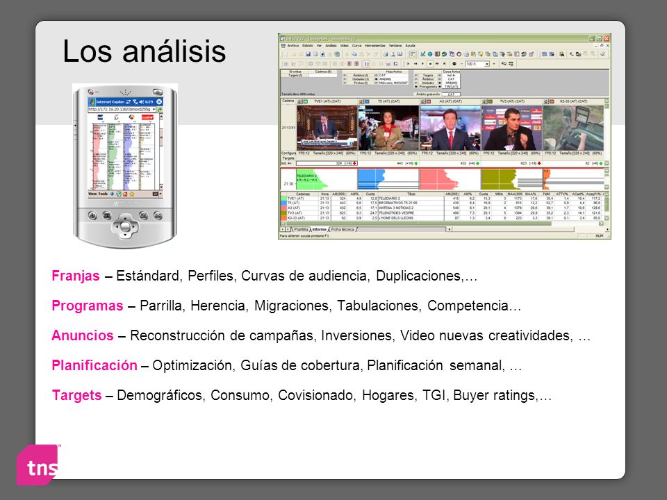 Los análisis Franjas – Estándard, Perfiles, Curvas de audiencia, Duplicaciones,…