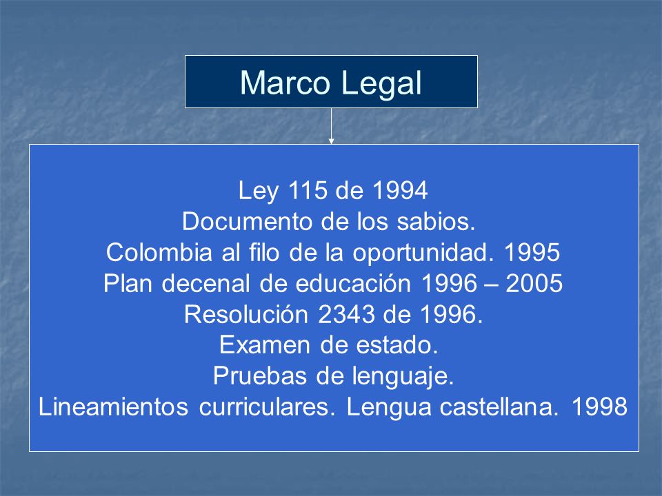 Marco Legal Ley 115 de 1994 Documento de los sabios.