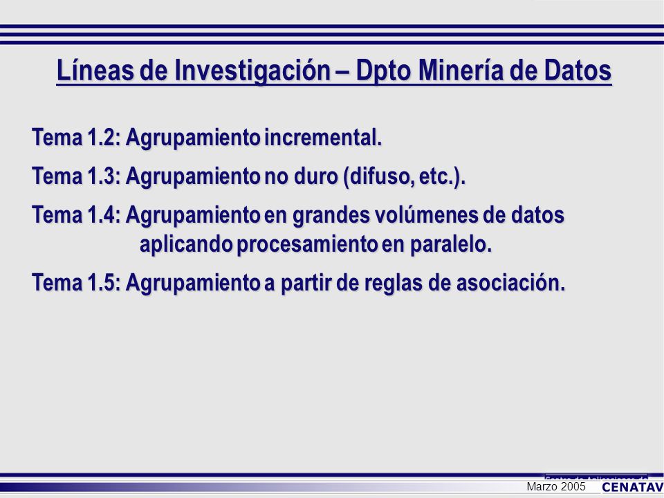 Líneas de Investigación – Dpto Minería de Datos