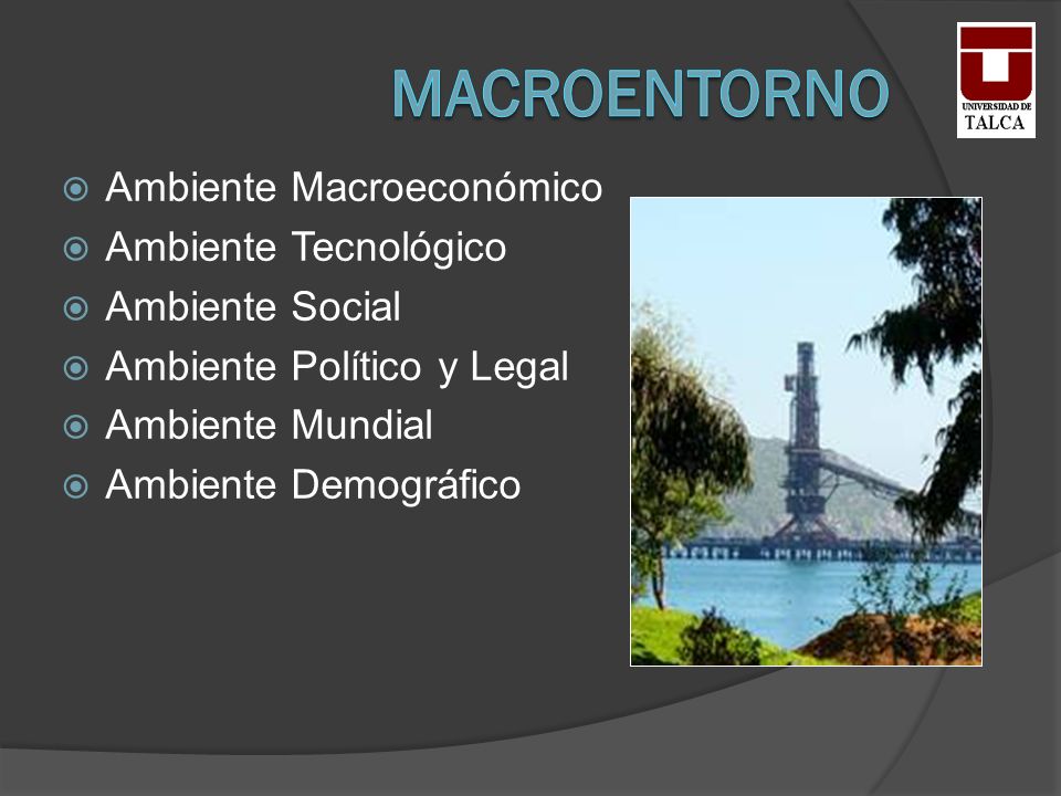 Macroentorno Ambiente Macroeconómico Ambiente Tecnológico