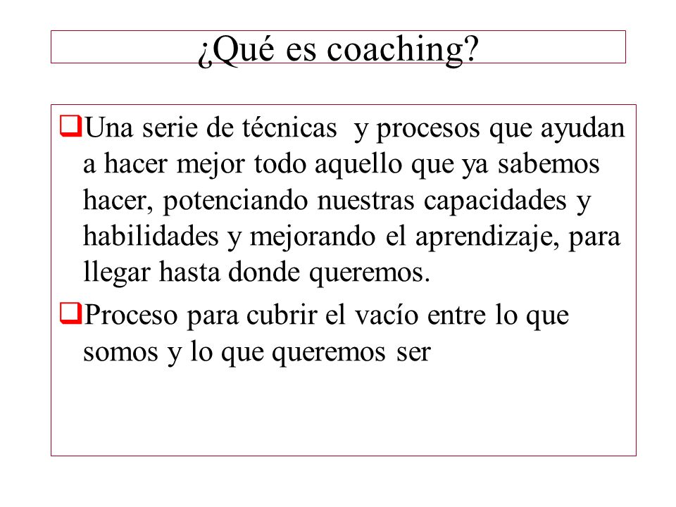 ¿Qué es coaching