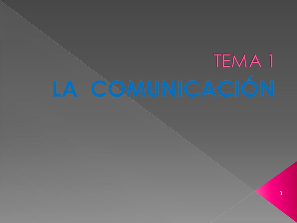 TEMA 1 LA COMUNICACIÓN