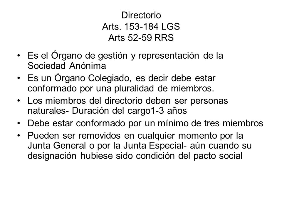 Directorio Arts LGS Arts RRS