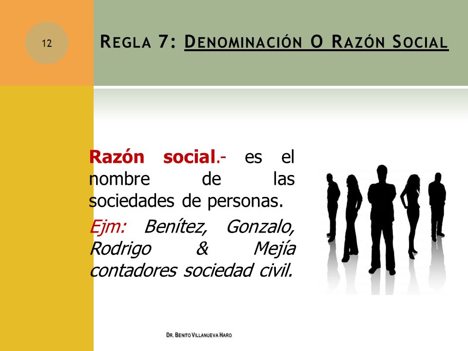 Regla 7: Denominación O Razón Social