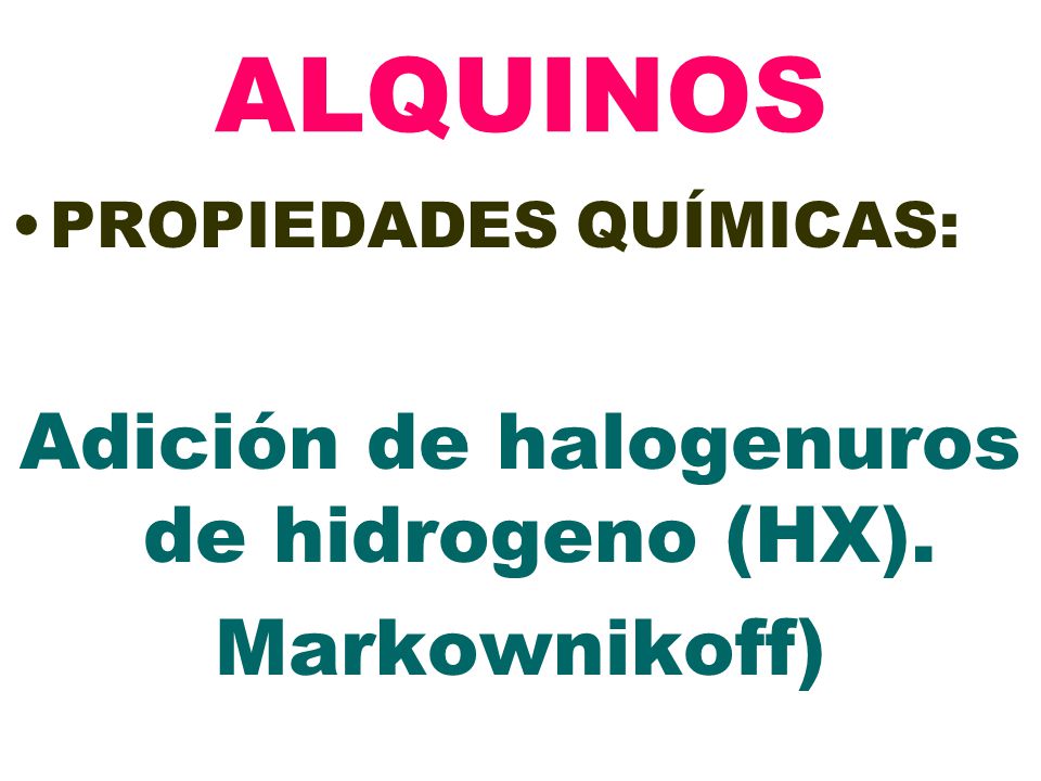 Adición de halogenuros de hidrogeno (HX).