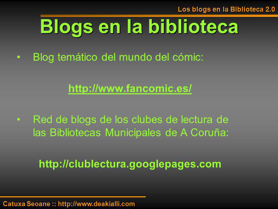 Blogs en la biblioteca Blog temático del mundo del cómic: