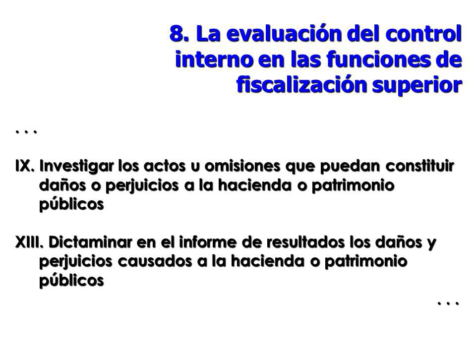 8. La evaluación del control interno en las funciones de fiscalización superior