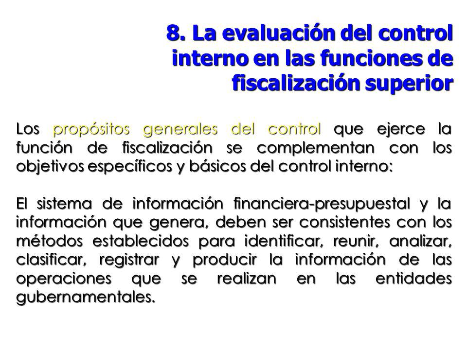 8. La evaluación del control interno en las funciones de fiscalización superior