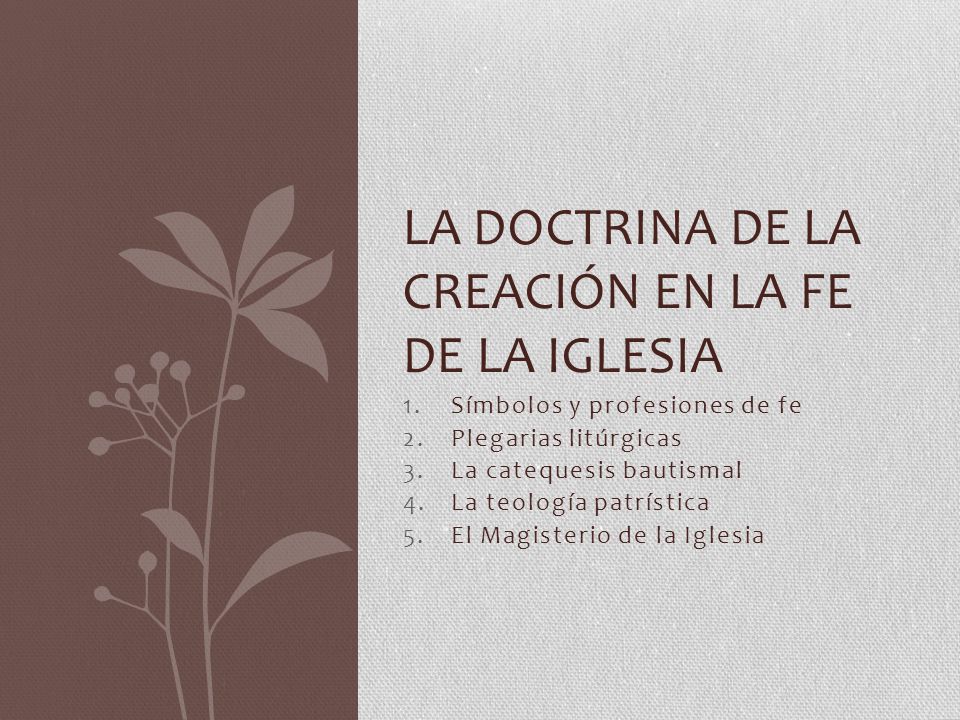 La doctrina de la creación en la fe de la Iglesia