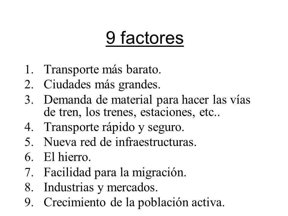 9 factores Transporte más barato. Ciudades más grandes.