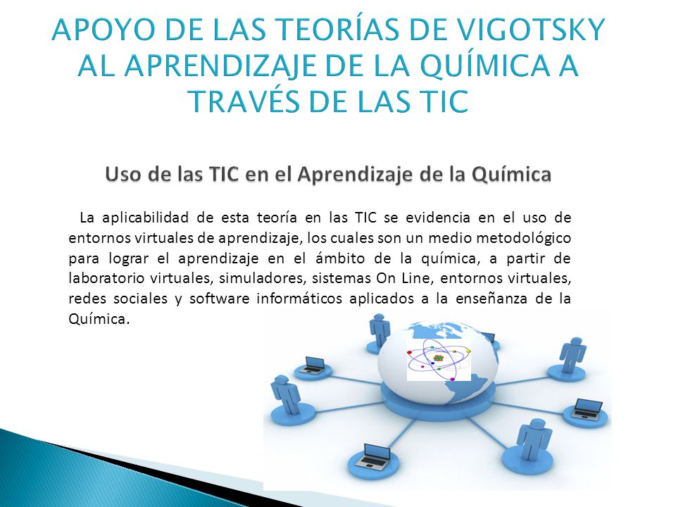 APOYO DE LAS TEORÍAS DE VIGOTSKY AL APRENDIZAJE DE LA QUÍMICA A TRAVÉS DE LAS TIC Uso de las TIC en el Aprendizaje de la Química