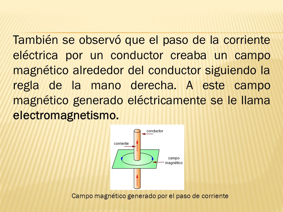 Campo magnético generado por el paso de corriente