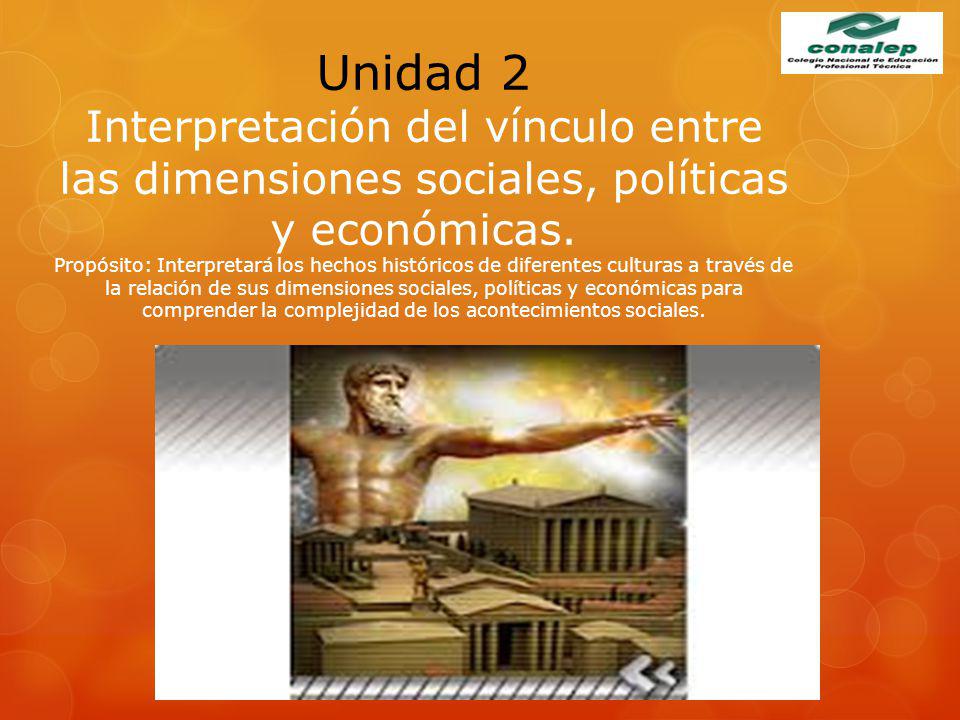 Unidad 2 Interpretación del vínculo entre las dimensiones sociales, políticas y económicas.