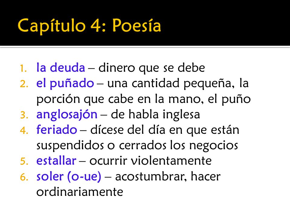 Capítulo 4: Poesía la deuda – dinero que se debe