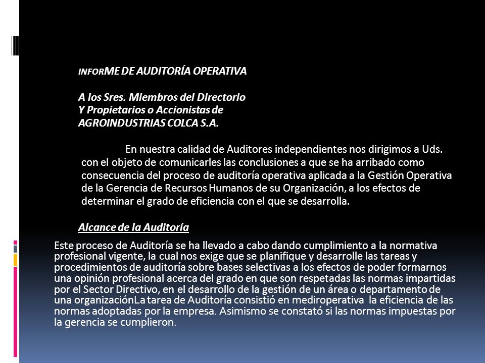A los Sres. Miembros del Directorio Y Propietarios o Accionistas de