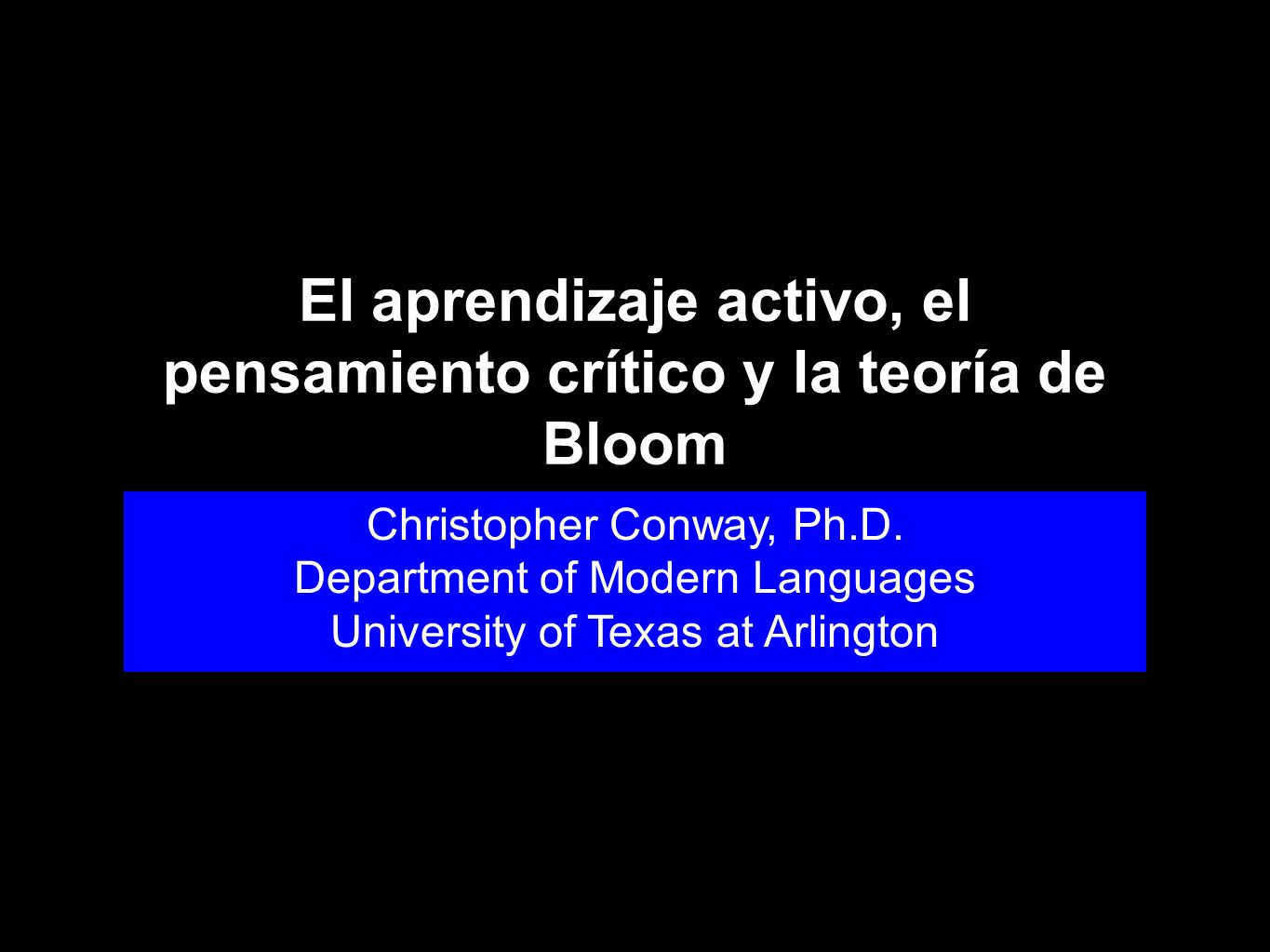 El aprendizaje activo, el pensamiento crítico y la teoría de Bloom