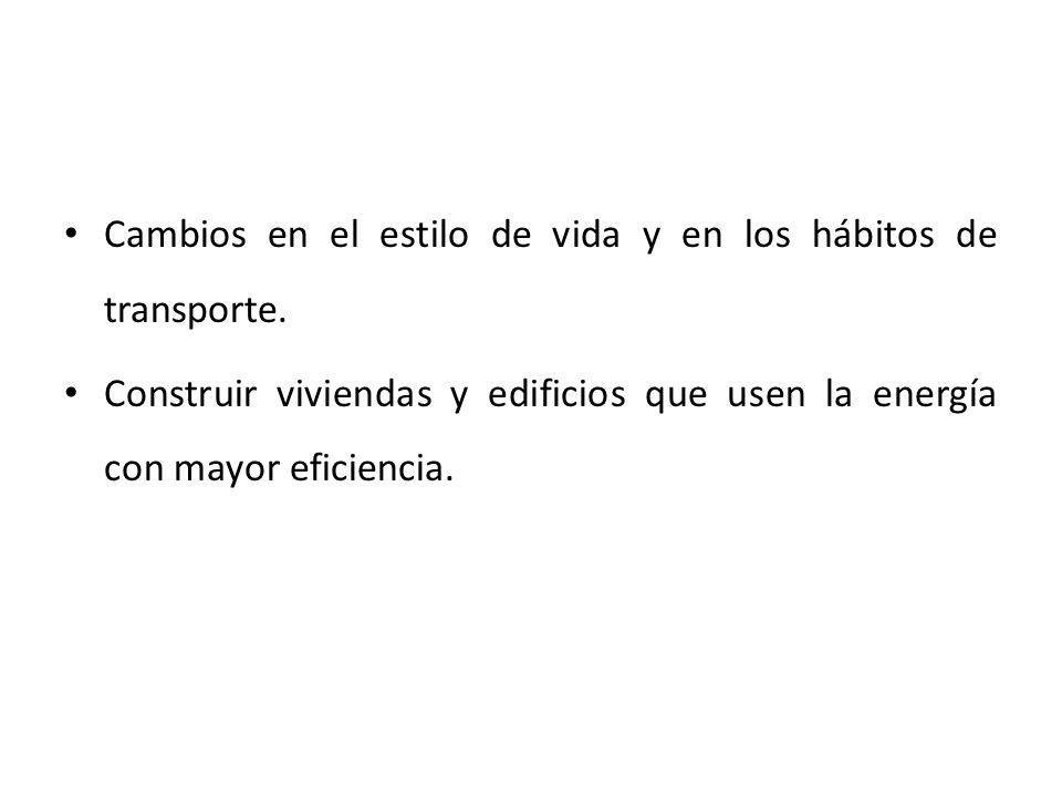 Cambios en el estilo de vida y en los hábitos de transporte.