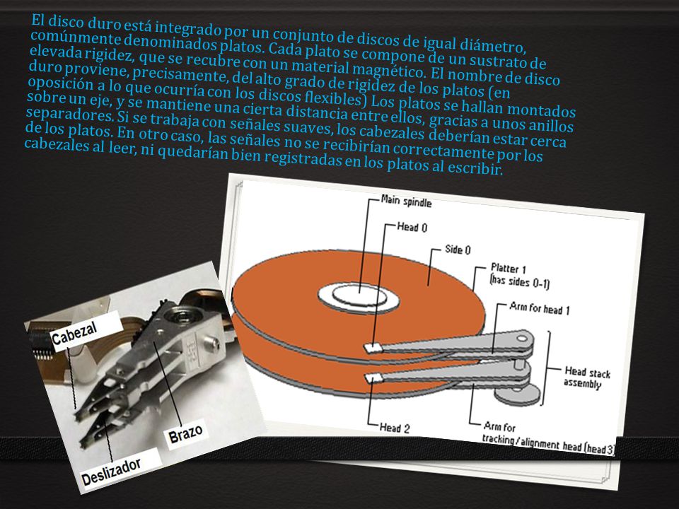 El disco duro está integrado por un conjunto de discos de igual diámetro, comúnmente denominados platos.