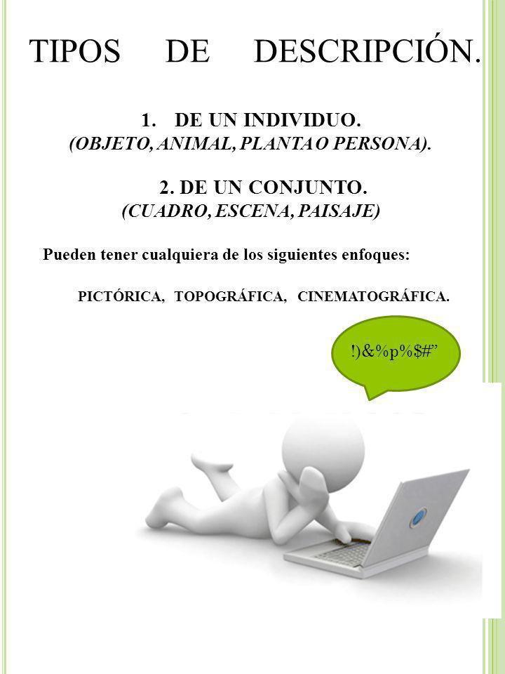 TIPOS DE DESCRIPCIÓN. DE UN INDIVIDUO.