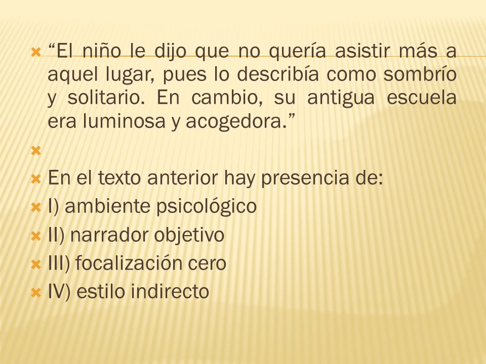 El niño le dijo que no quería asistir más a aquel lugar, pues lo describía como sombrío y solitario. En cambio, su antigua escuela era luminosa y acogedora.