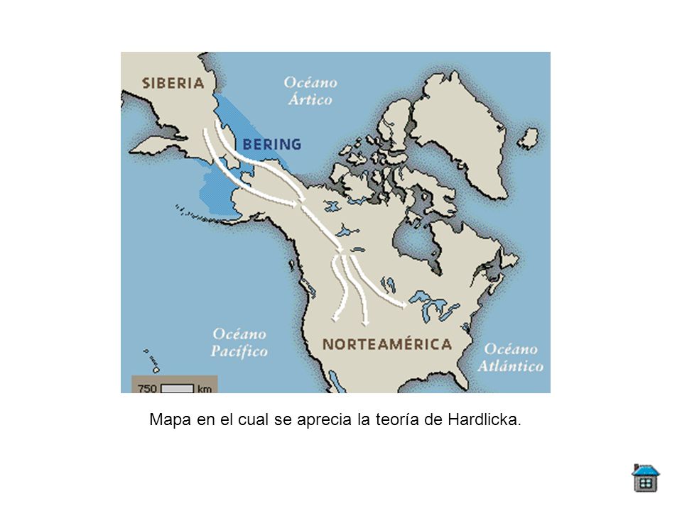 Mapa en el cual se aprecia la teoría de Hardlicka.