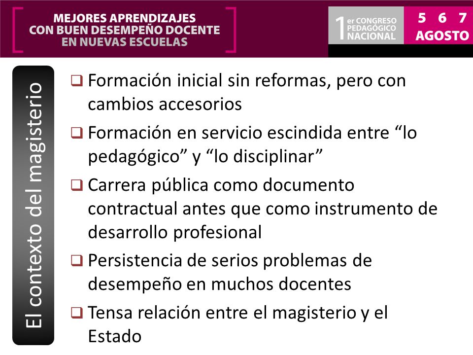 El contexto del magisterio