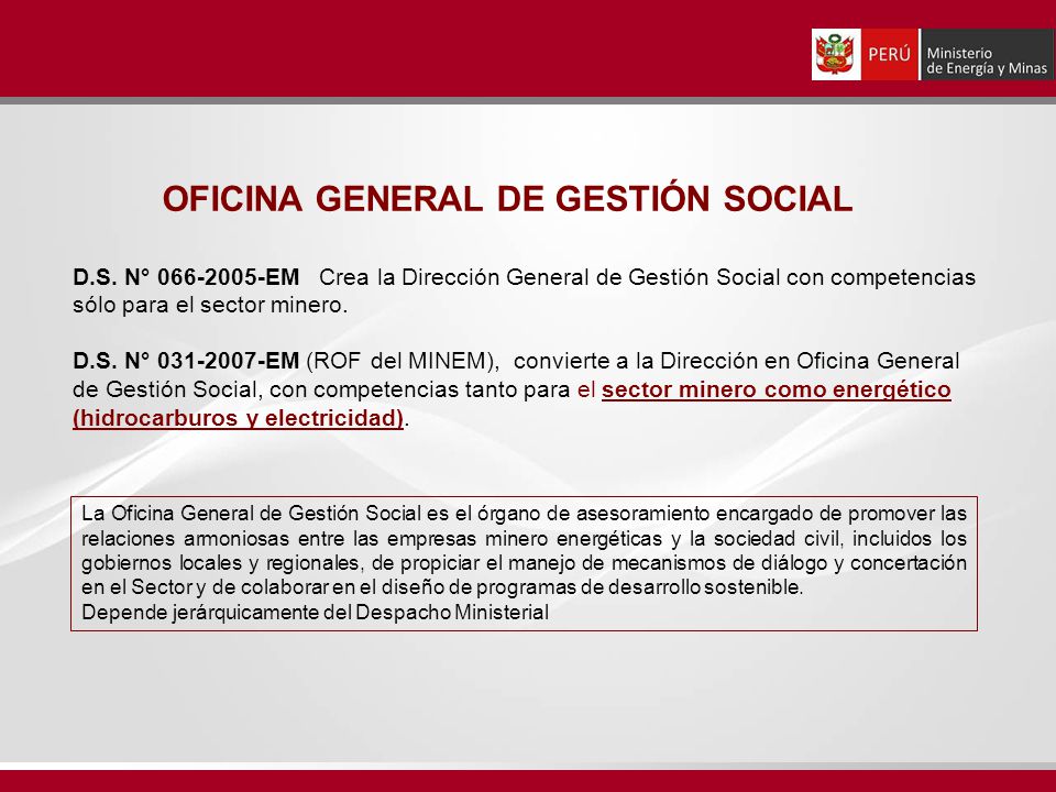 OFICINA GENERAL DE GESTIÓN SOCIAL