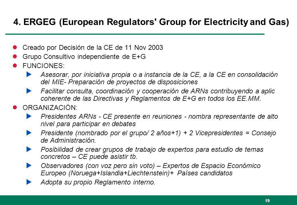 4. ERGEG (European Regulators Group for Electricity and Gas)