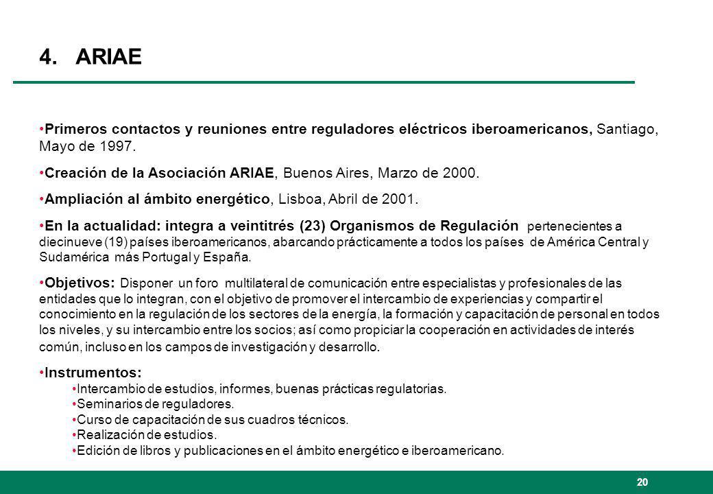 4. ARIAE Primeros contactos y reuniones entre reguladores eléctricos iberoamericanos, Santiago, Mayo de