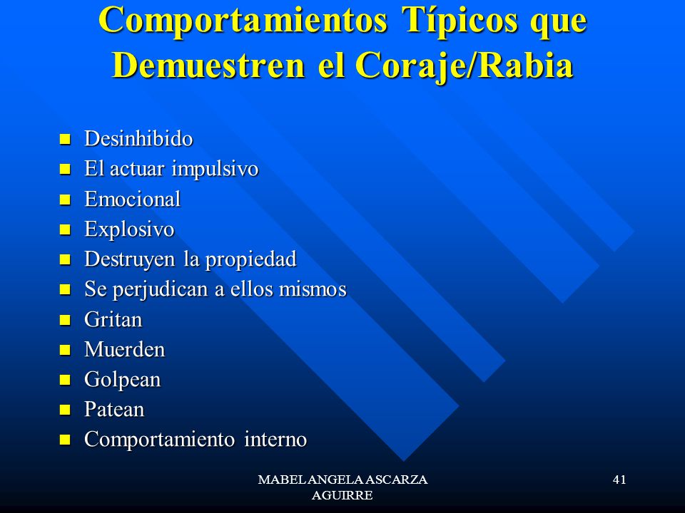Comportamientos Típicos que Demuestren el Coraje/Rabia