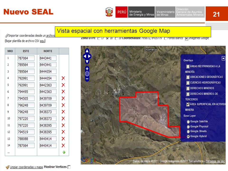 Nuevo SEAL Vista espacial con herramientas Google Map Event 21