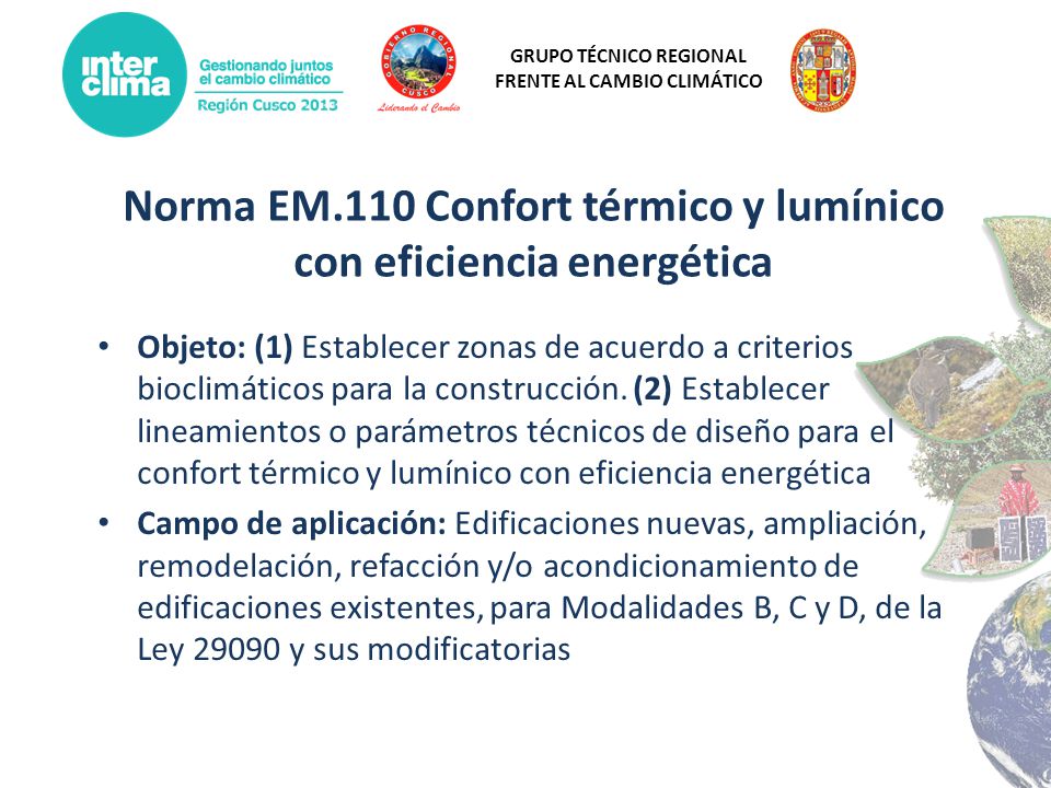 Norma EM.110 Confort térmico y lumínico con eficiencia energética
