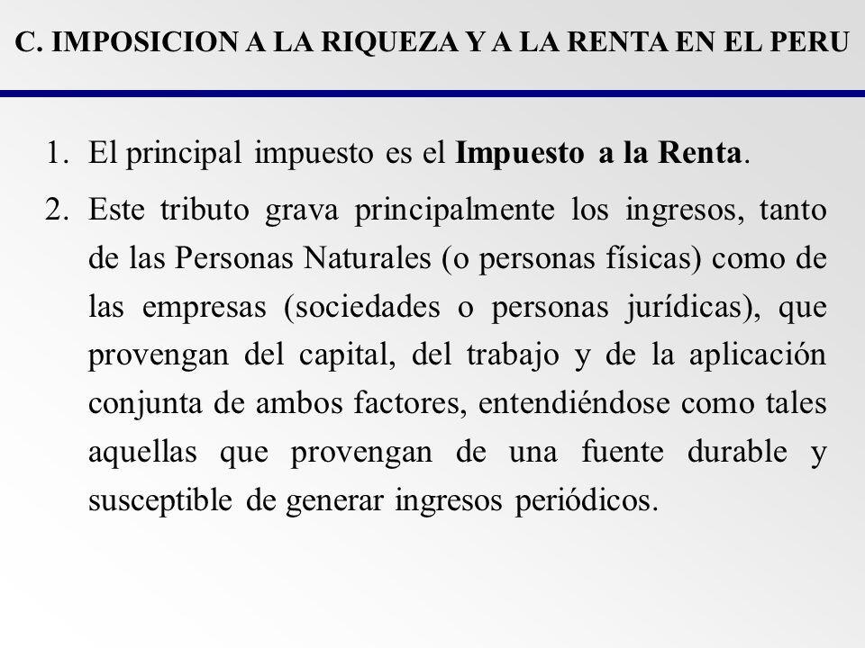 C. IMPOSICION A LA RIQUEZA Y A LA RENTA EN EL PERU