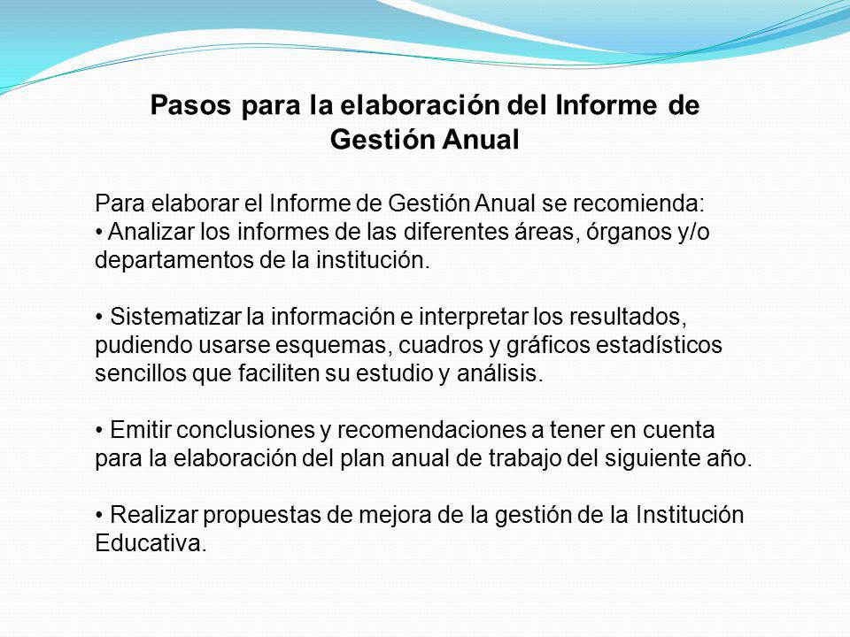 Pasos para la elaboración del Informe de Gestión Anual