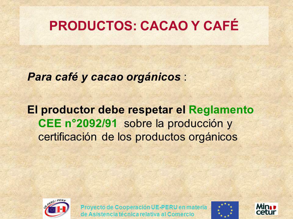 PRODUCTOS: CACAO Y CAFÉ