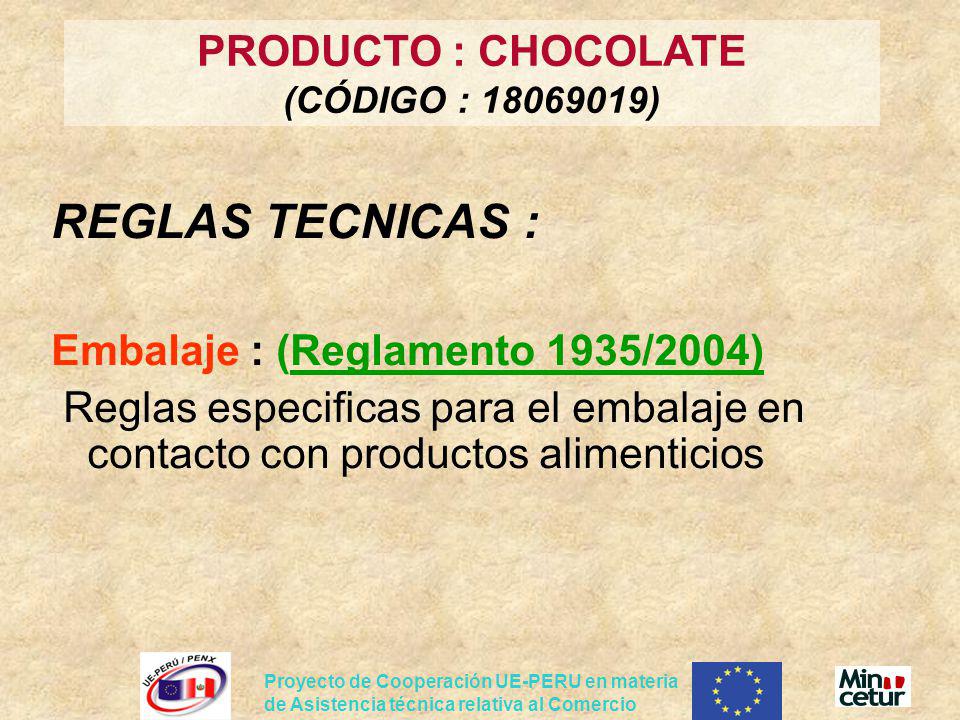 PRODUCTO : CHOCOLATE (CÓDIGO : )
