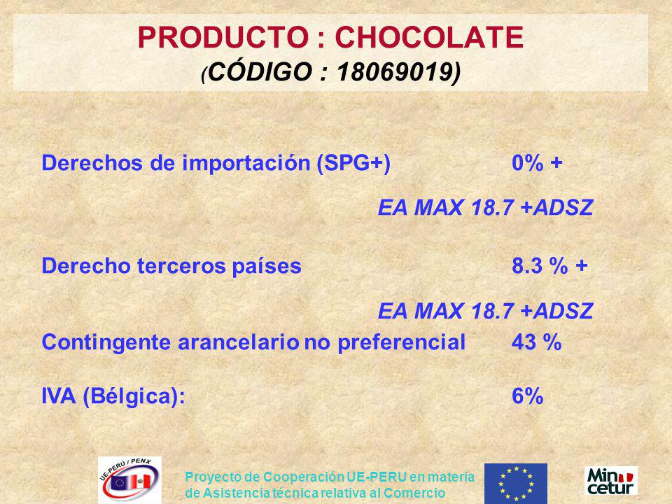 PRODUCTO : CHOCOLATE (CÓDIGO : )