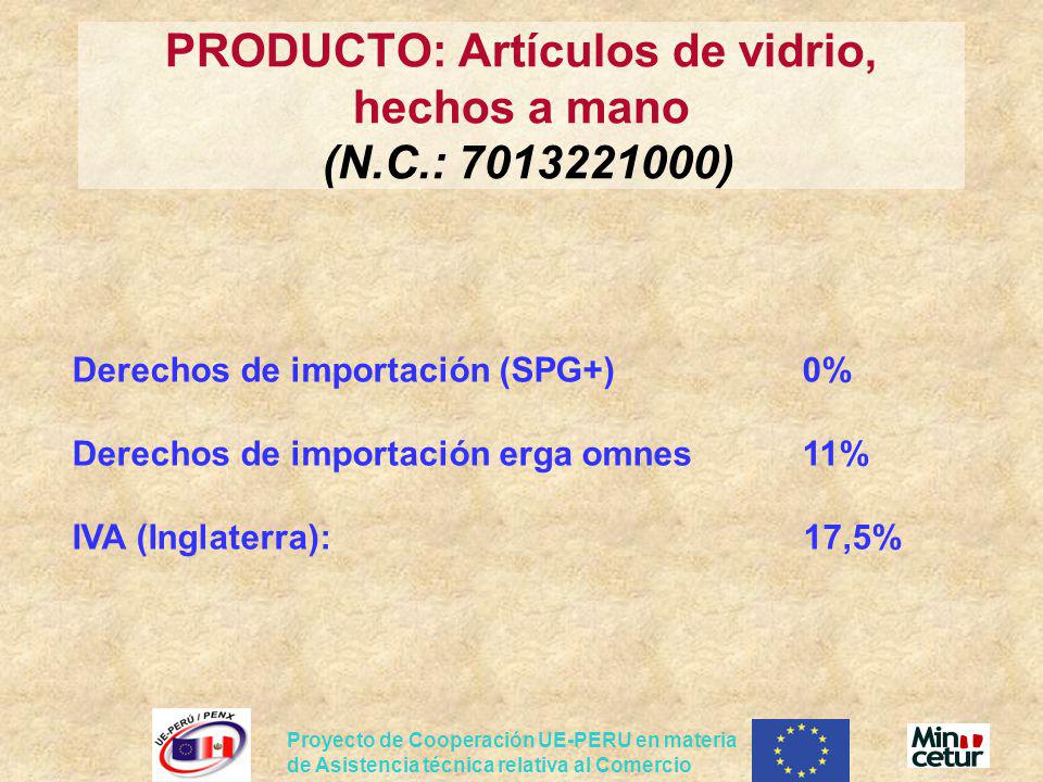 PRODUCTO: Artículos de vidrio, hechos a mano (N.C.: )