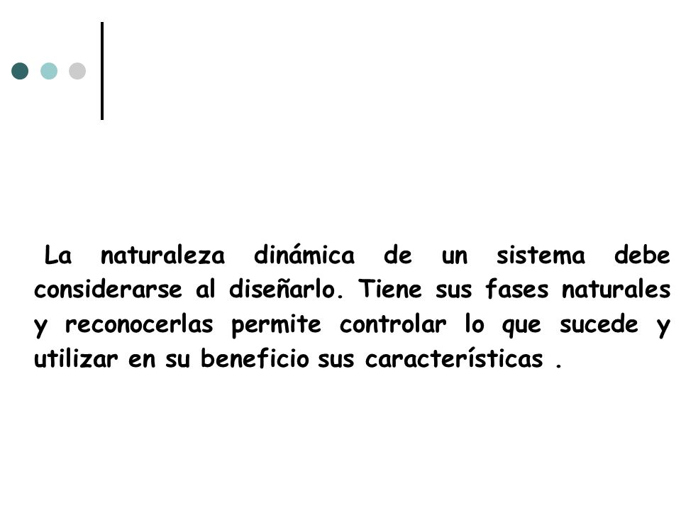La naturaleza dinámica de un sistema debe considerarse al diseñarlo