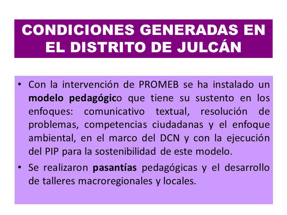 CONDICIONES GENERADAS EN EL DISTRITO DE JULCÁN