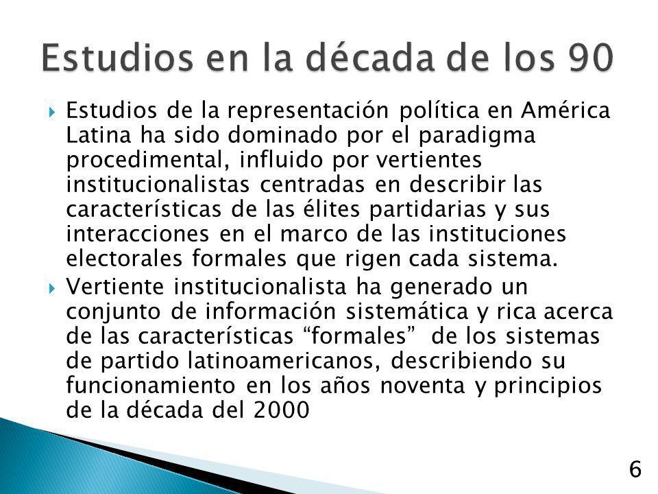 Estudios en la década de los 90