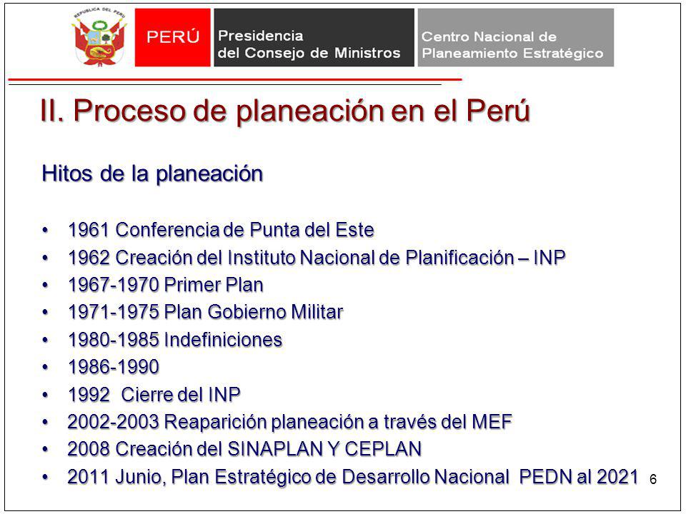 II. Proceso de planeación en el Perú